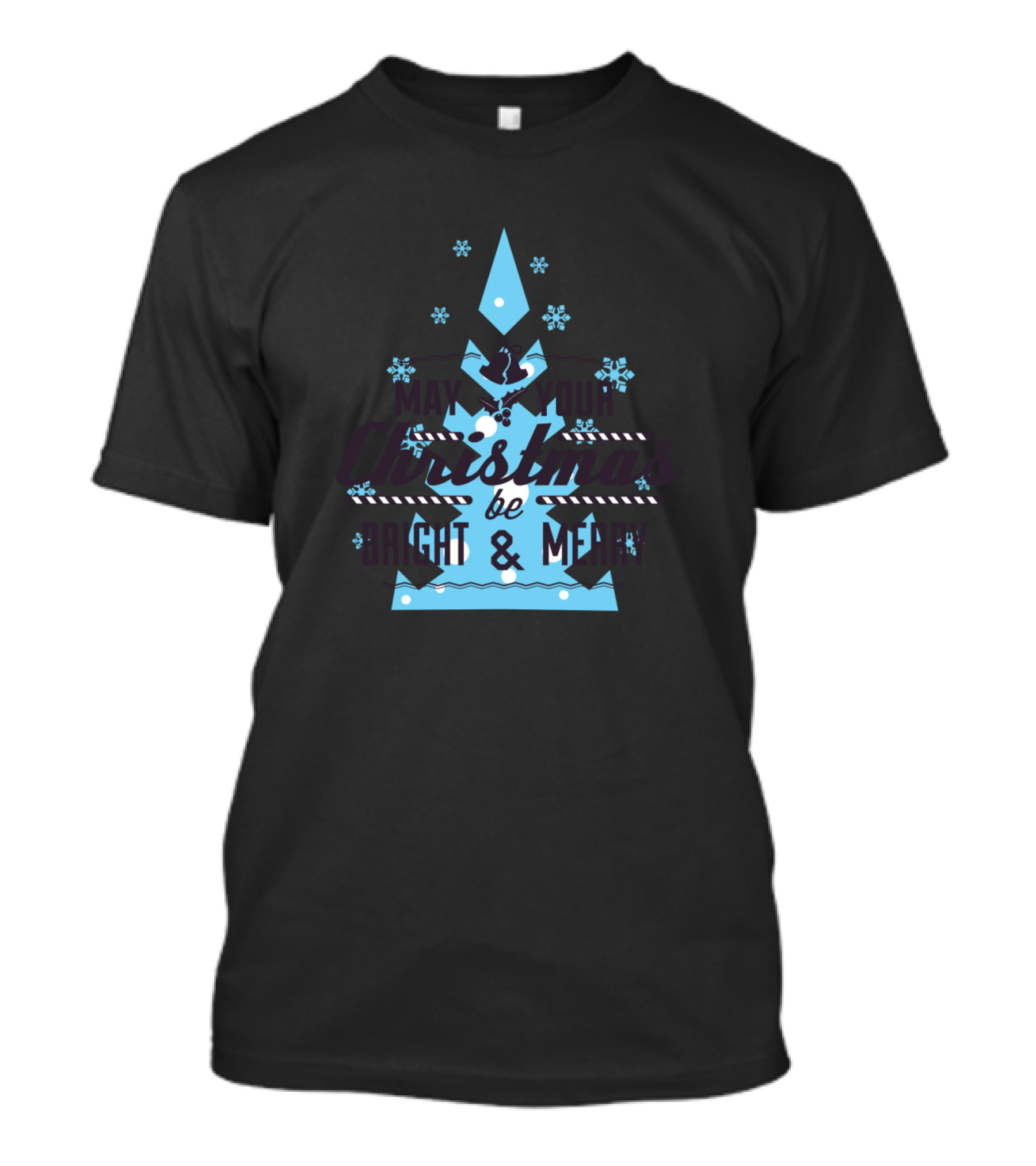 May Your Christmas Be Bright And Merry Snowflakes Tree T-Shirt