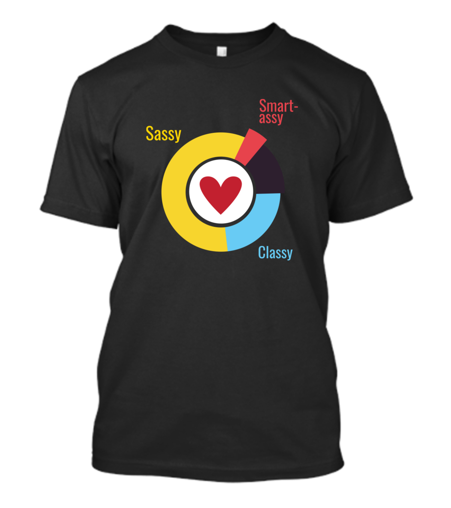 Sassy Smart-Assy Classy Heart Pie Chart Diagram T-Shirt