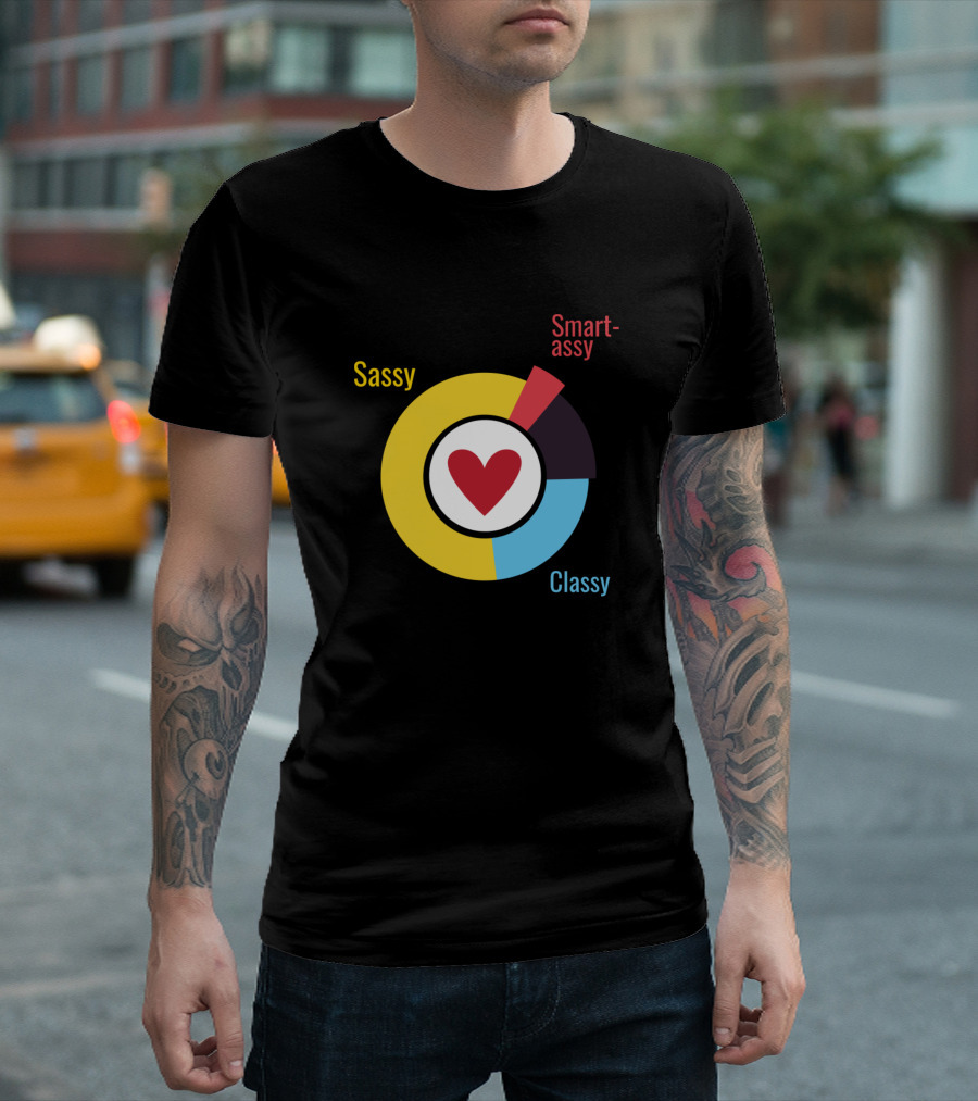 Sassy Smart-Assy Classy Heart Pie Chart Diagram T-Shirt