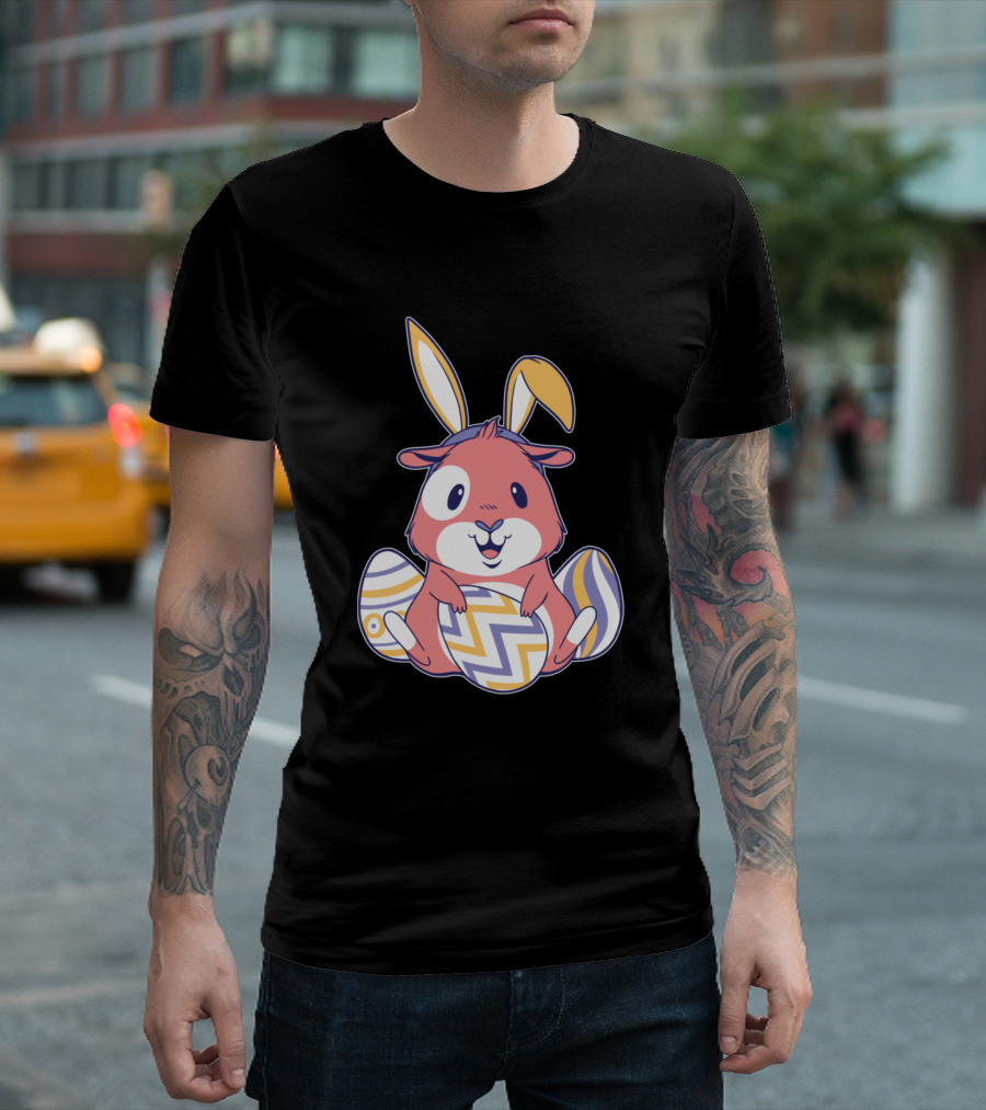 Easter Hamster Bunny With Colorful Easter Eggs T-Shirt