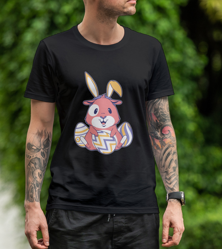 Easter Hamster Bunny With Colorful Easter Eggs T-Shirt