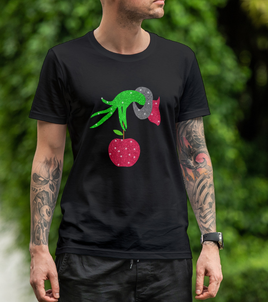 Green Hand Teacher Apple Match T-Shirt