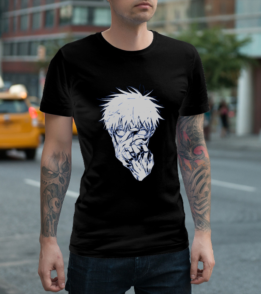 Jujutsu Kaisen Satoru Gojo Monochrome Illustration Dark T-Shirt