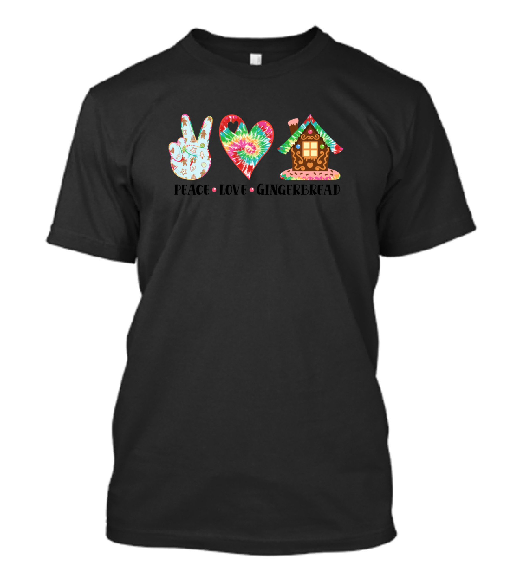 Peace Love Gingerbread Merry Christmas T-Shirt