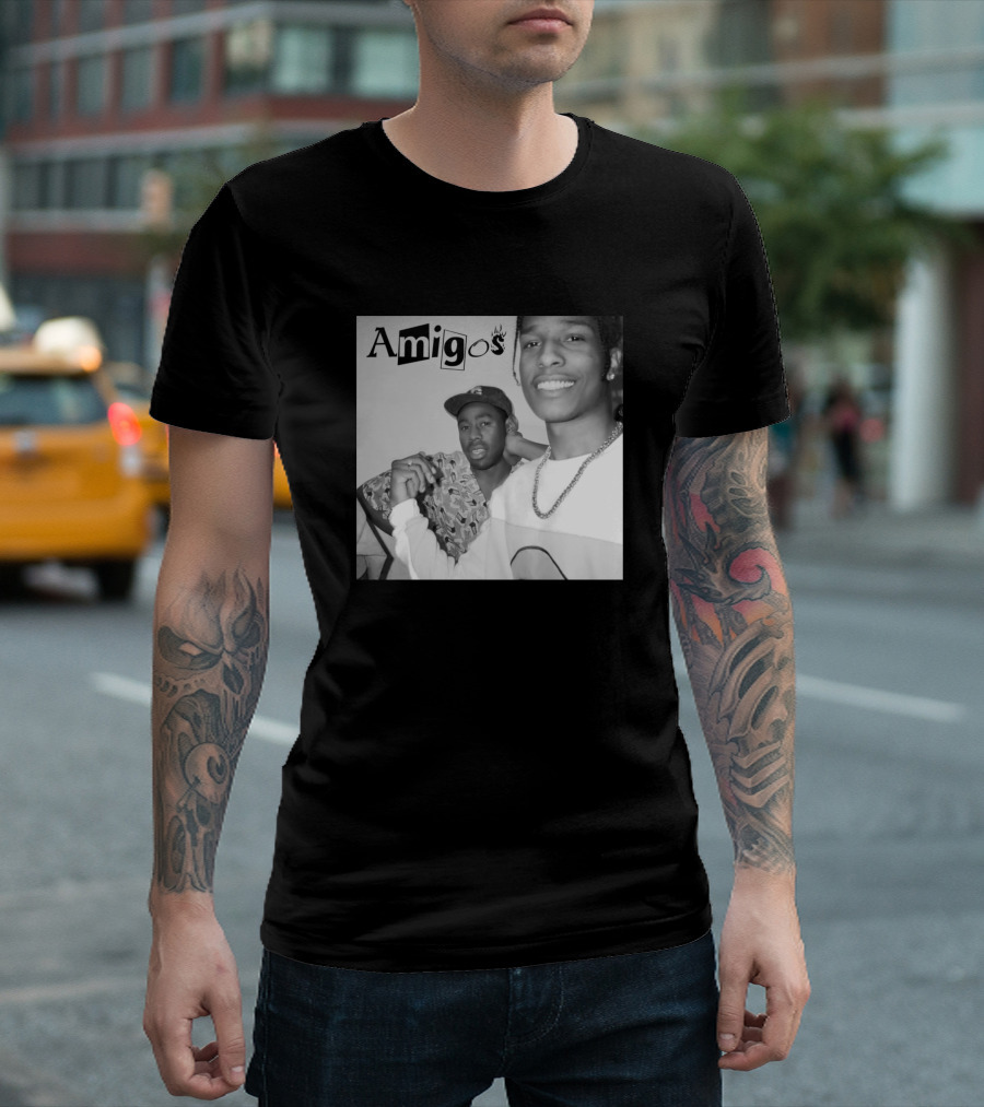 Amigos Tyler And Rocky Black and White Image Friends Series 002 T-Shirt