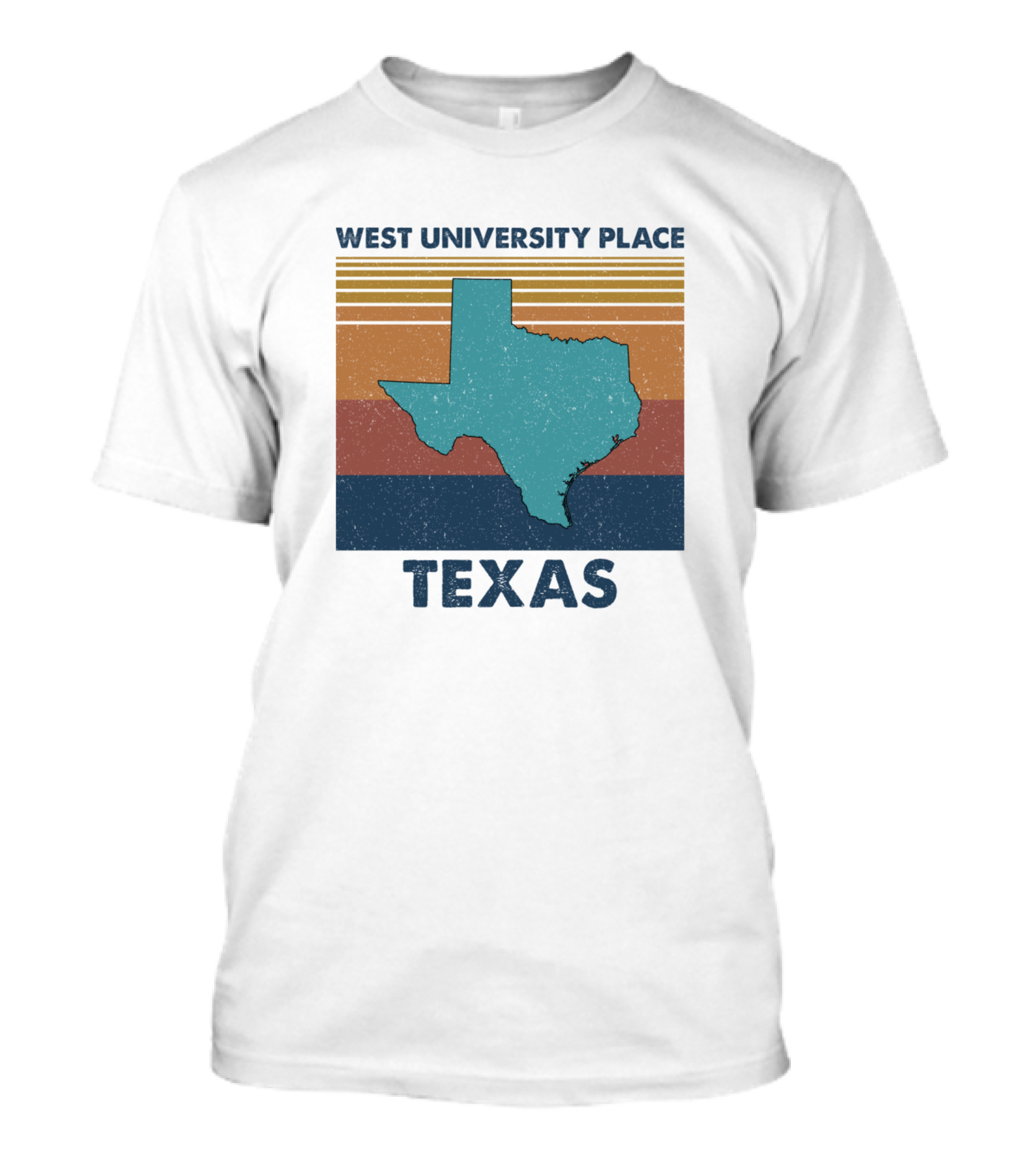 West University Place Texas Retro State Map T-Shirt