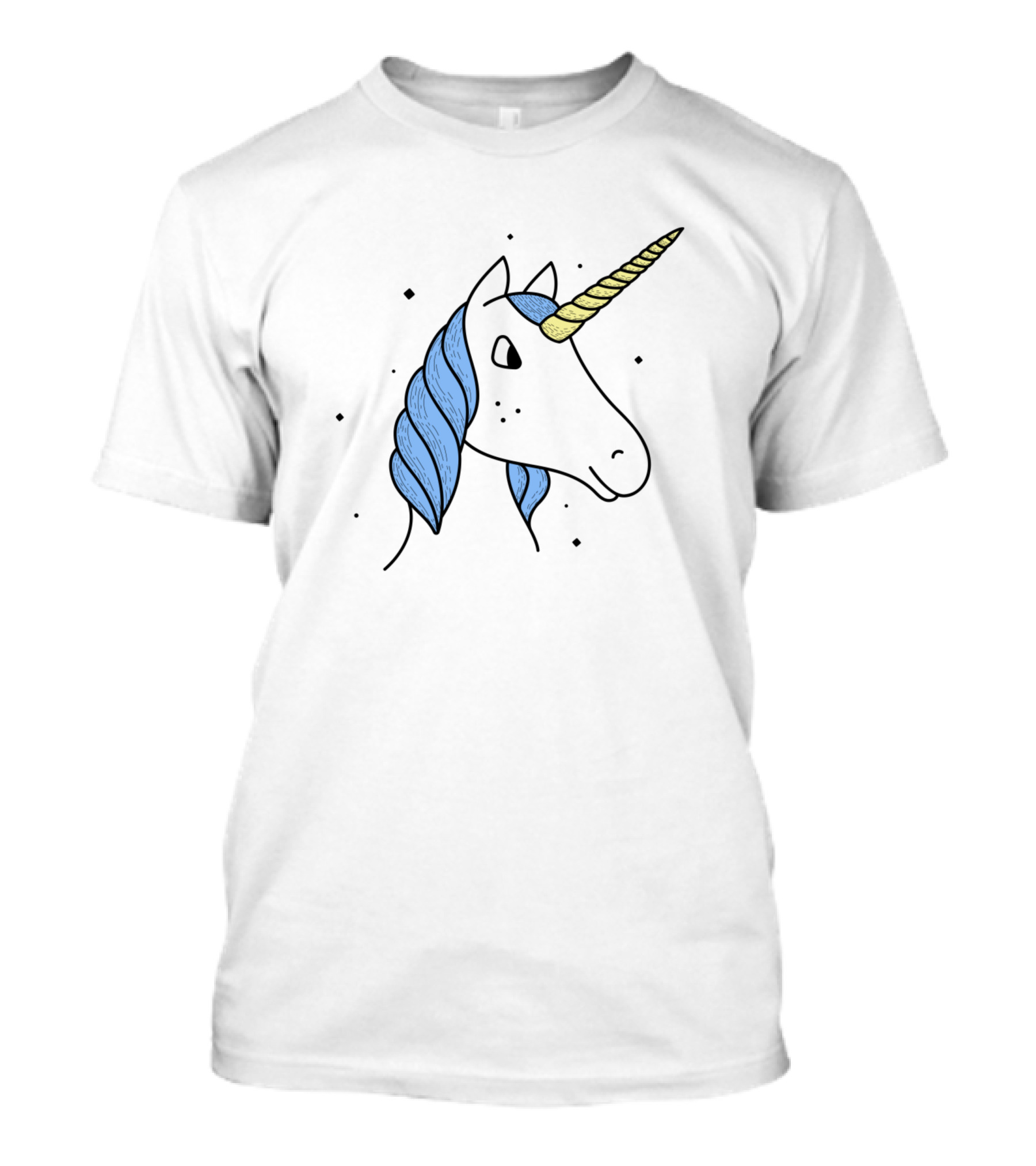 Blue Unicorn With Yellow Horn T-Shirt