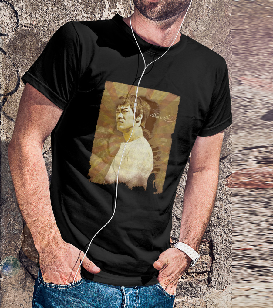 Bruce Lee Sunburst Sepia T-Shirt