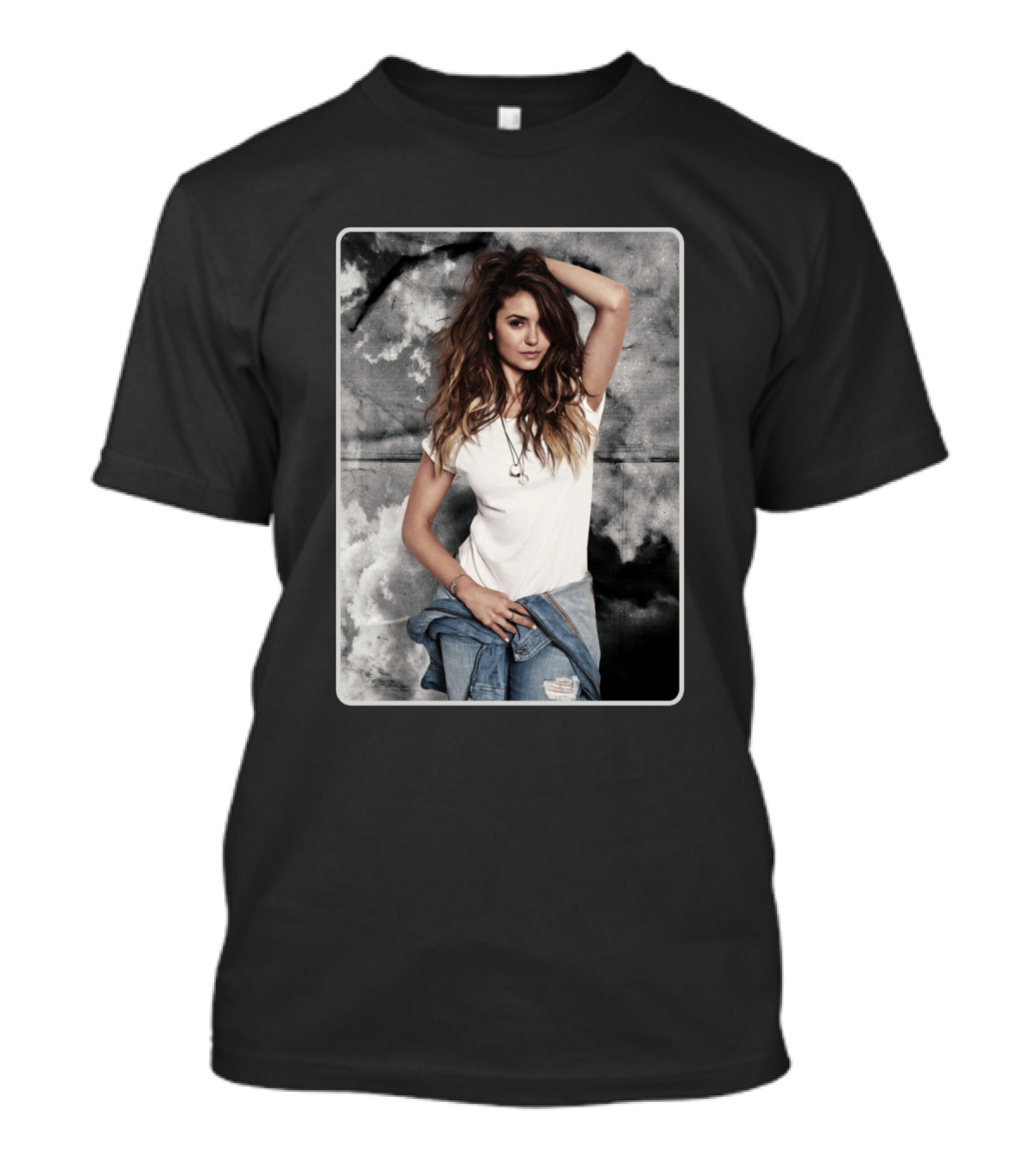 Elena Tvd Portrait Casual Denim Look T-Shirt