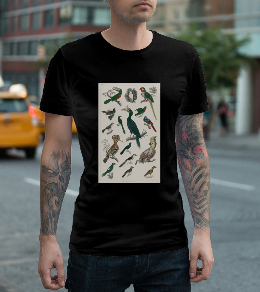 Exotic Birds and Parrots Vintage Ornithology Print T-Shirt