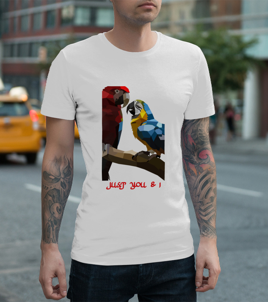JUST YOU and I Parrots Geometric T-Shirt