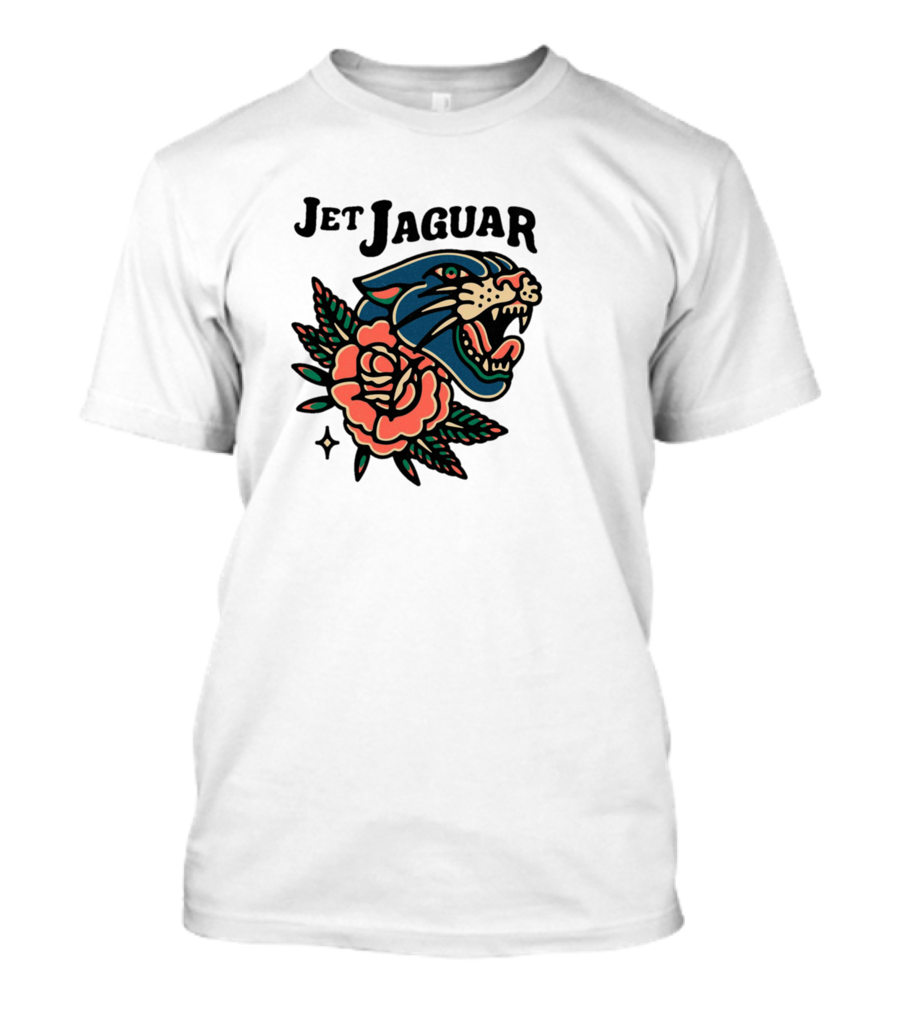 Jet Jaguar Floral Panther T-Shirt