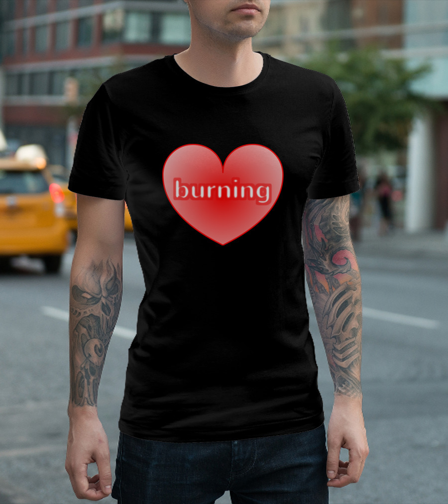 Burning Heart Glowing Red Warmth T-Shirt