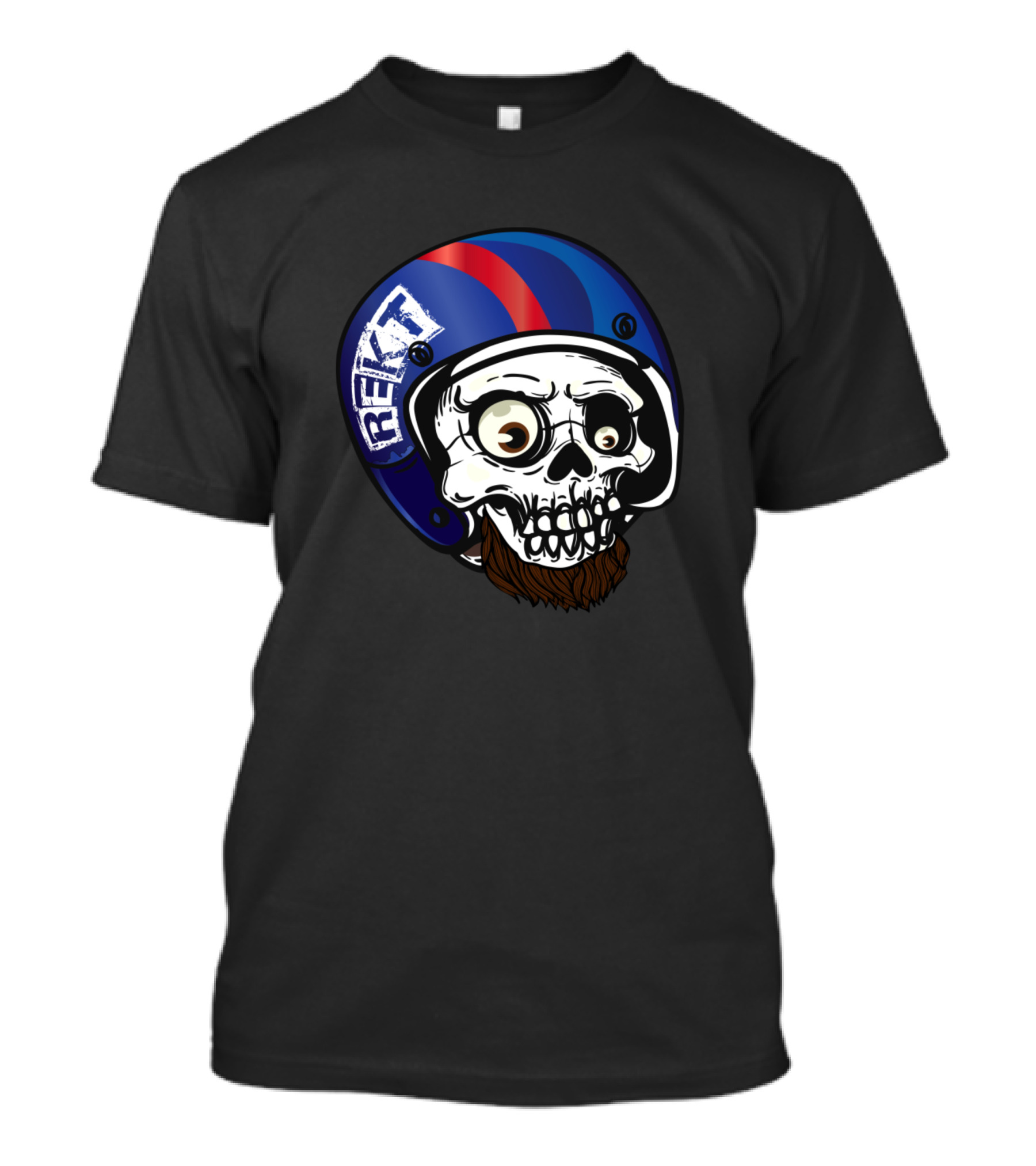 Rekt Skull Helmet Bunchu Podcast T-Shirt