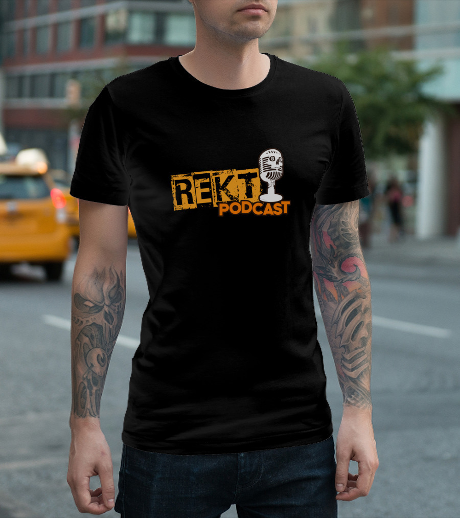 REKT Podcast with Retro Mic T-Shirt