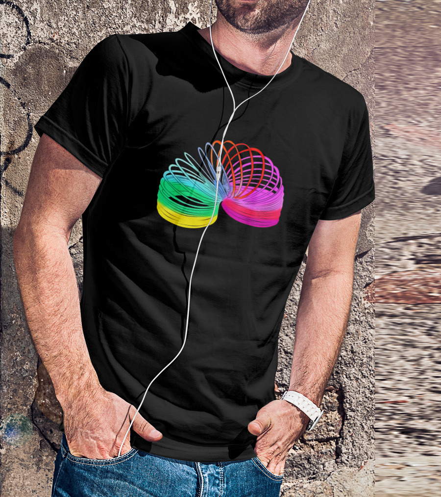 Slinky 90s Toy Neon Rainbow Fashion Costume Attire T-Shirt