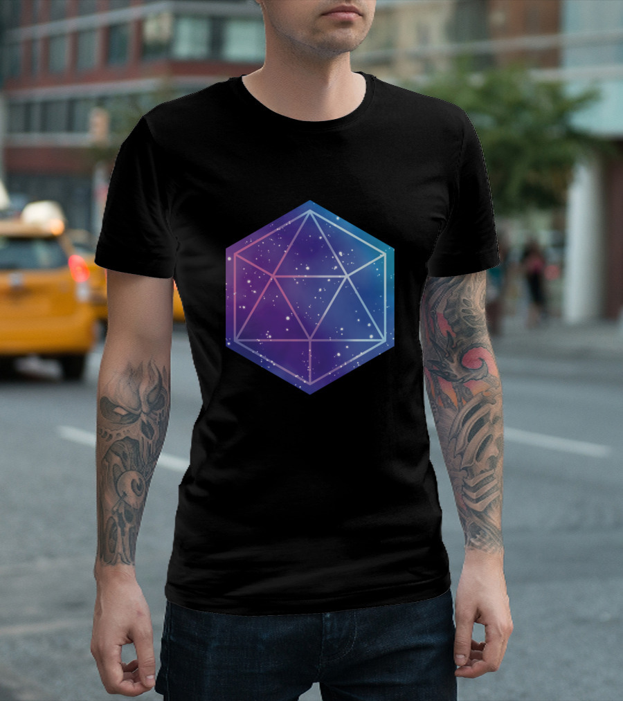 Vibrant Galaxy Geometry Cosmic Hexagon Stars T-Shirt