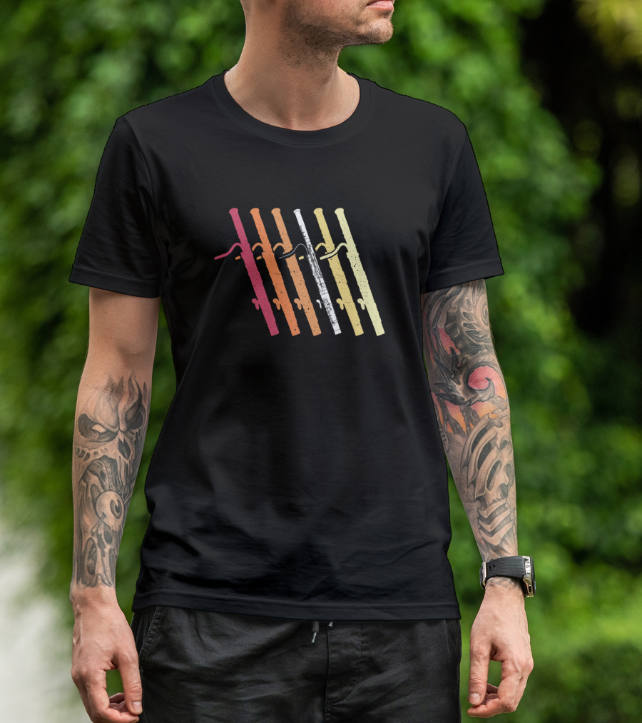 Vintage 70s Bassoonist Player Retro Bassoon Elements T-Shirt