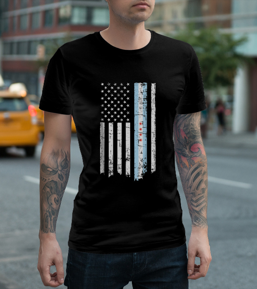Chicago American Flag T-Shirt