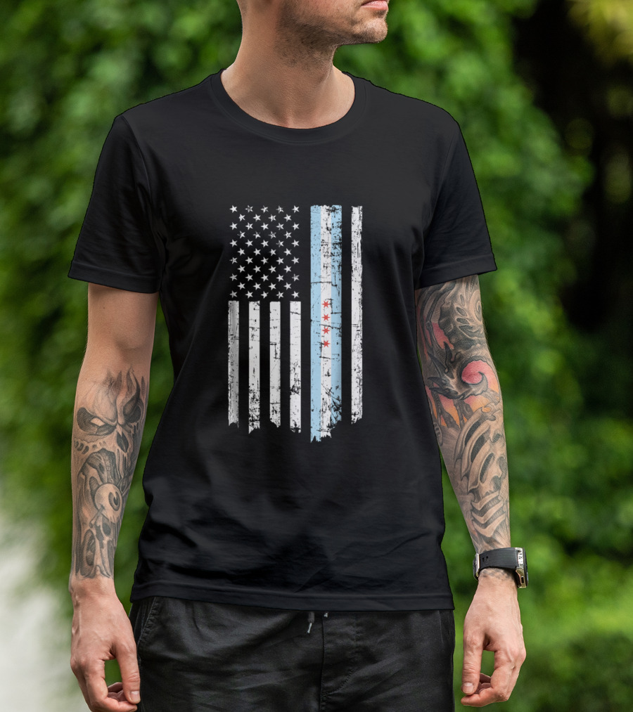 Chicago American Flag T-Shirt