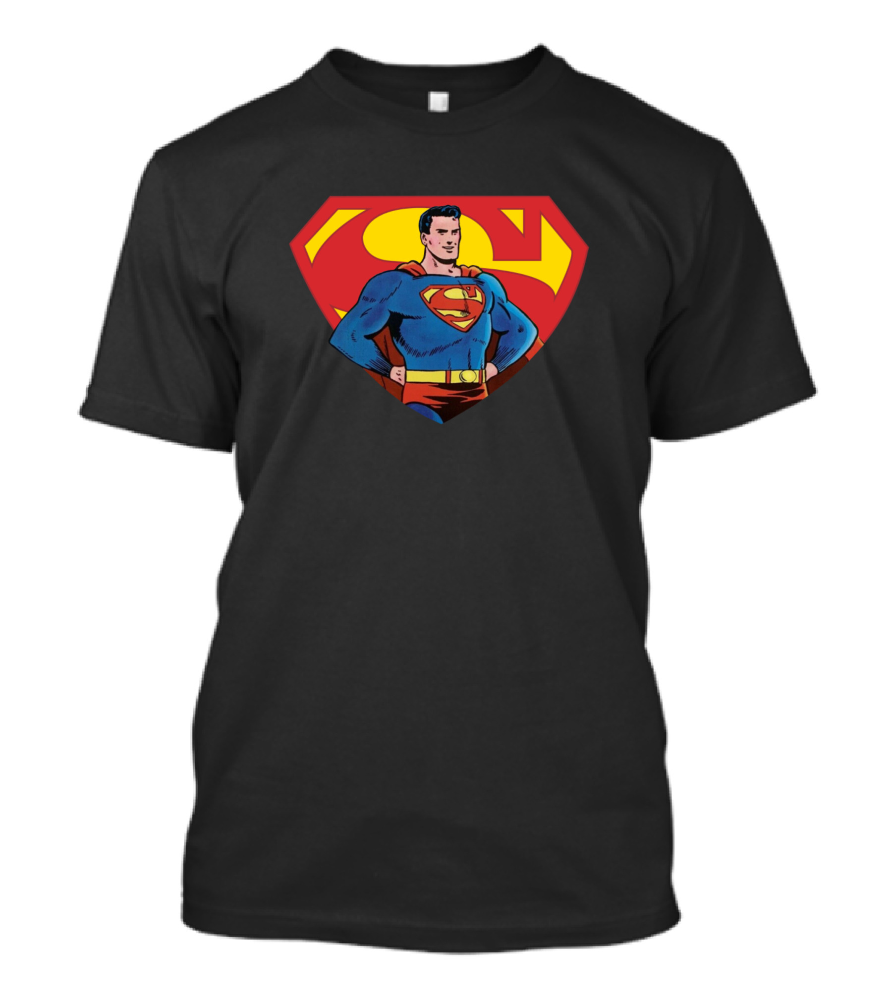 Classic Superman Shield Icon With Heroic Pose T-Shirt