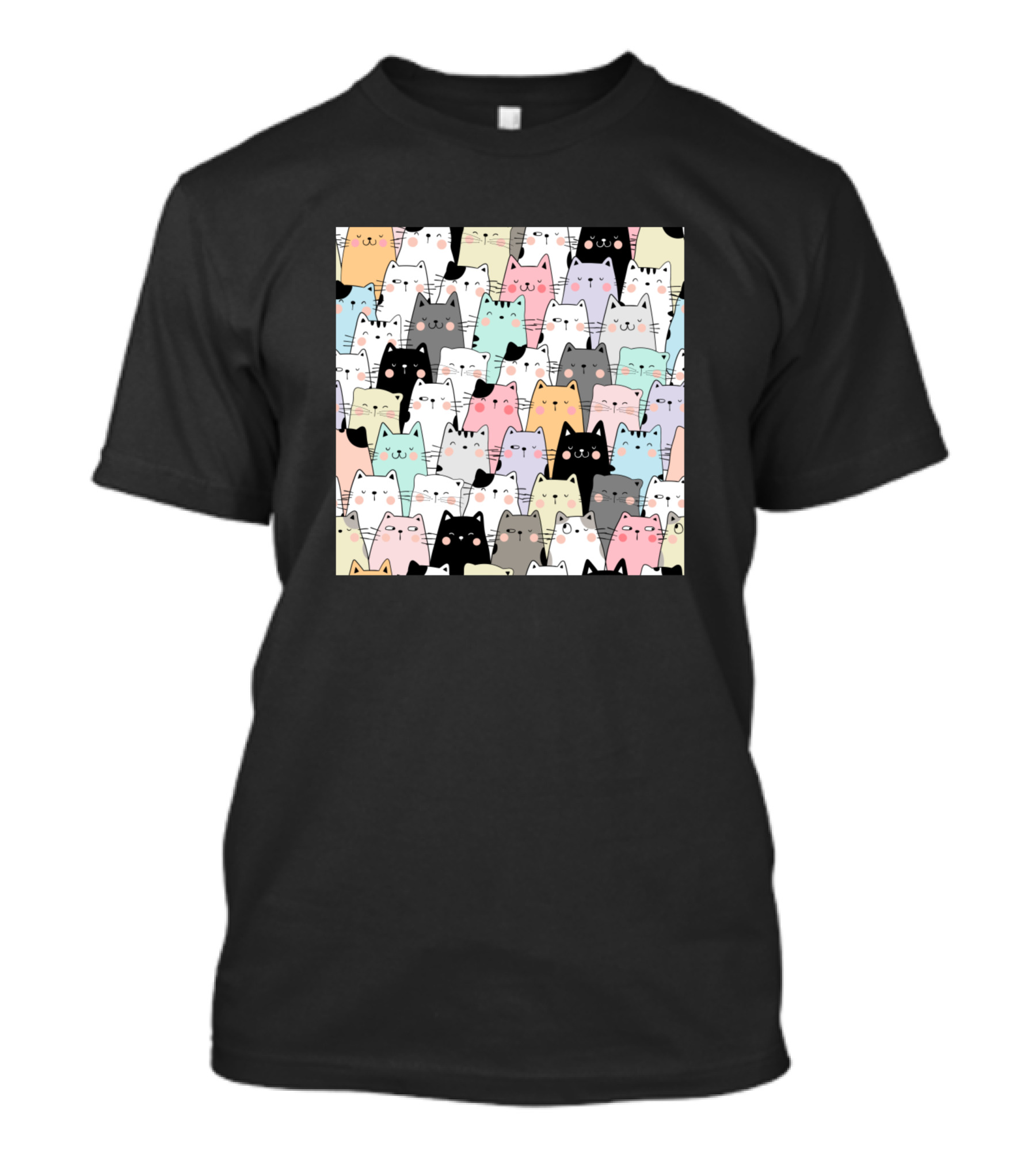 Cute Cats Multicolor Fashion Mask T-Shirt