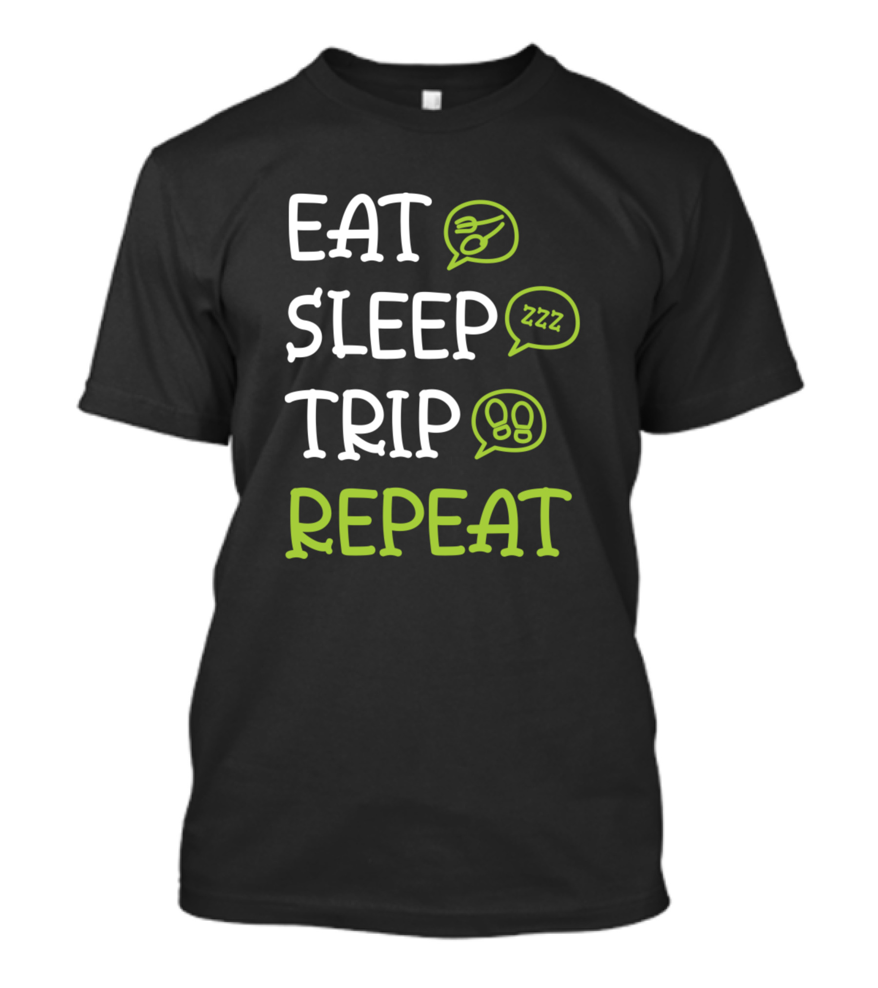Eat Sleep Trip Repeat Funny Travel Adventure Icons T-Shirt