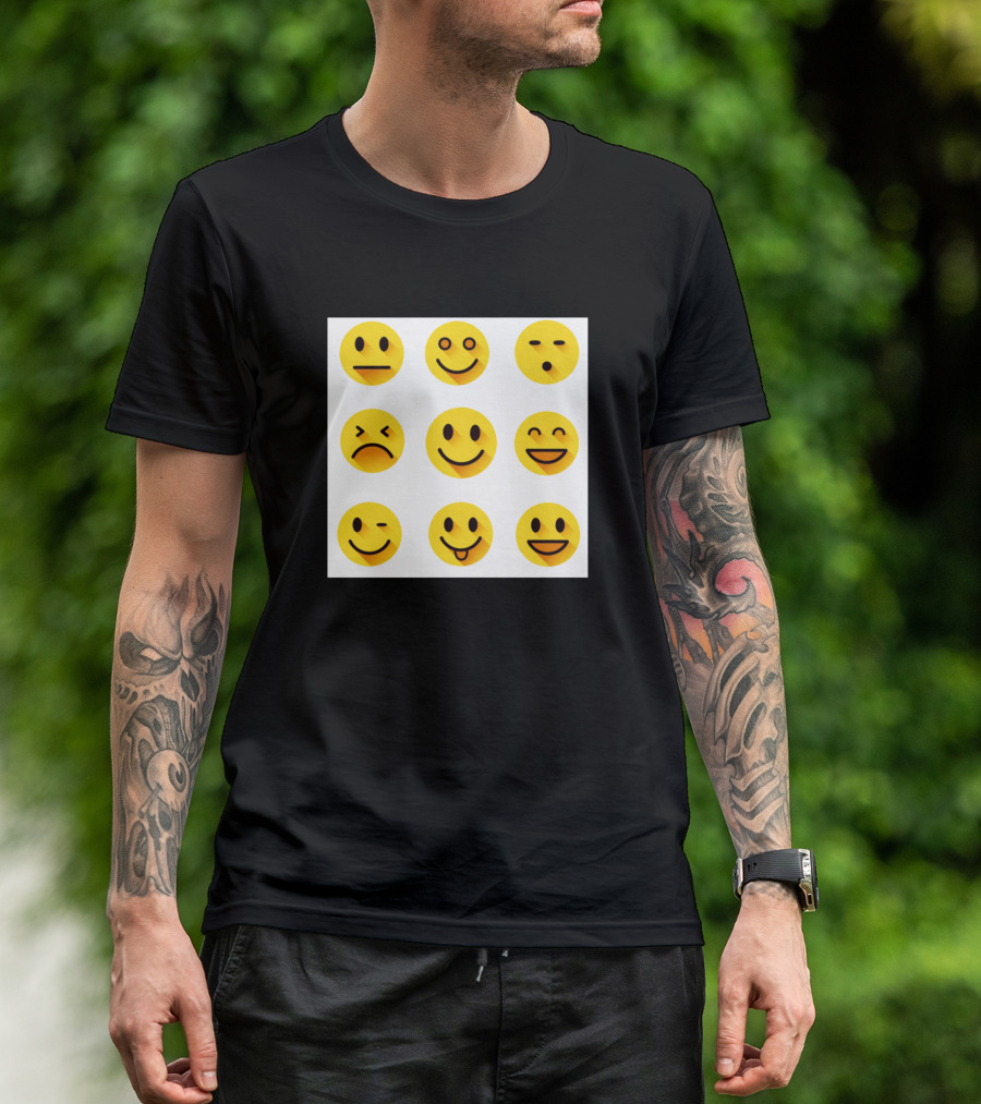 Nine Emoji Faces Icons T-Shirt