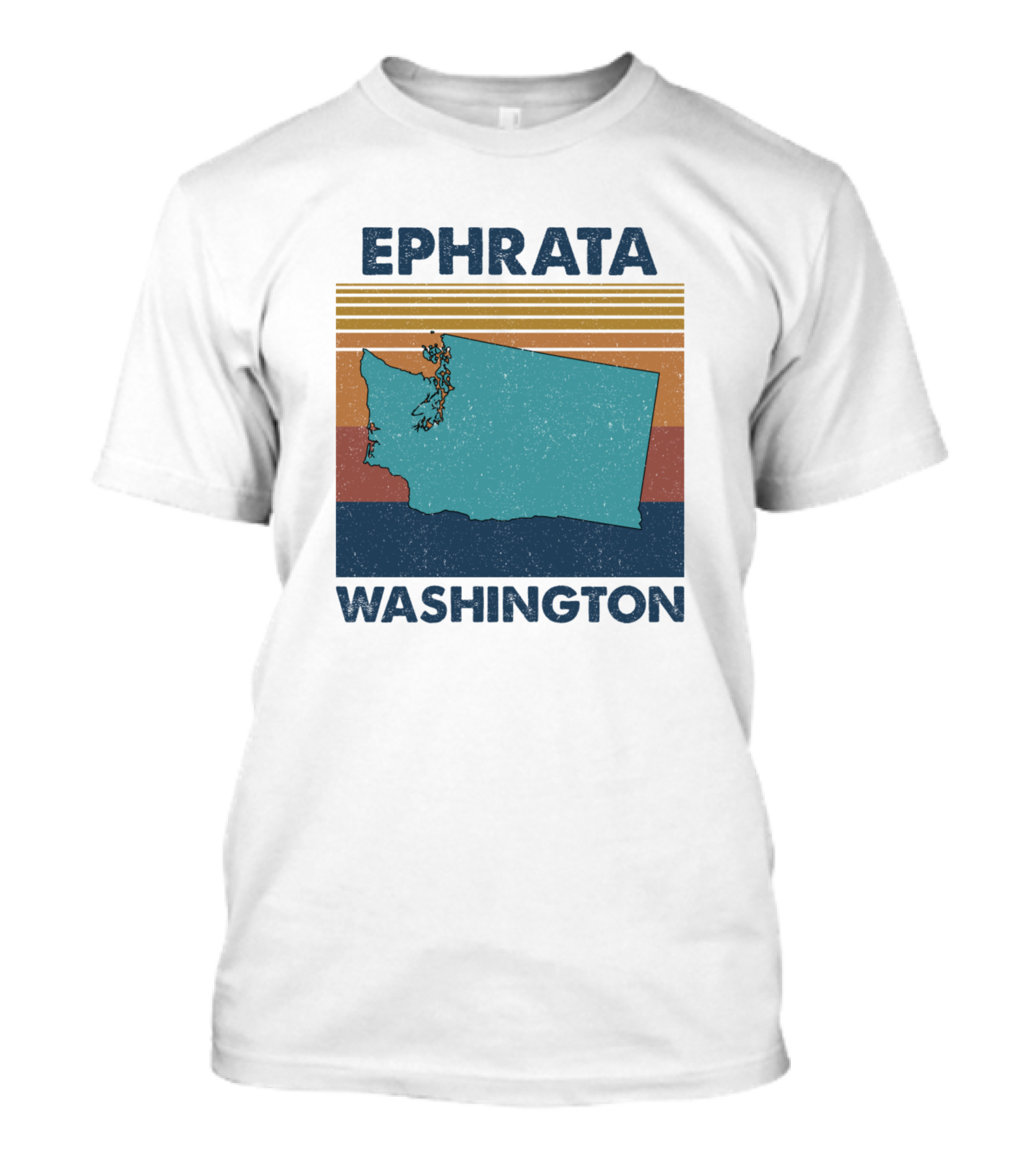 Ephrata Washington Vintage Stripes Map T-Shirt