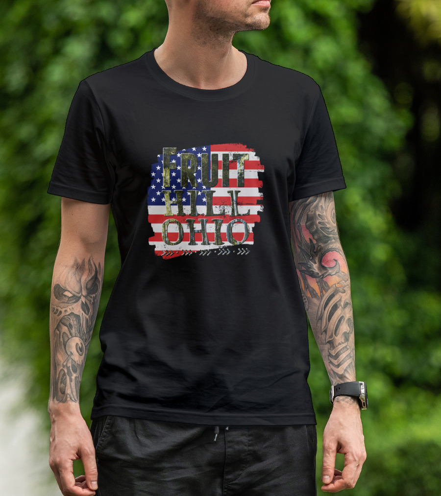 FRUIT HILL OHIO American Flag T-Shirt