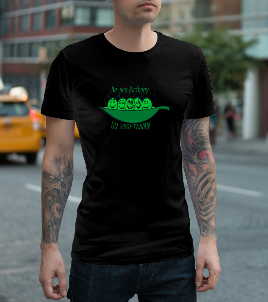 Ha-pea Birthday Go Vegetarian T-Shirt