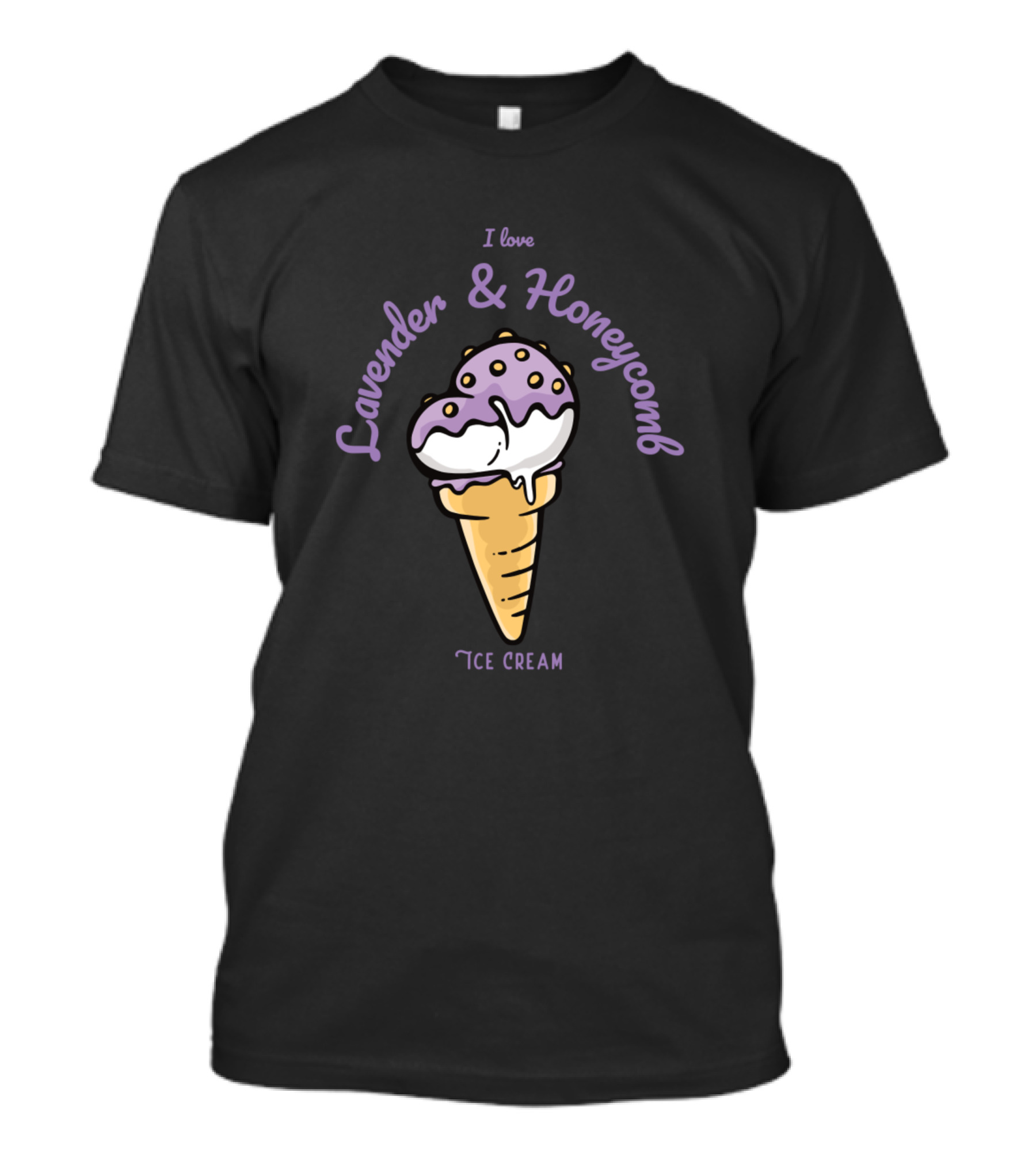 I Love Lavender And Honeycomb Ice Cream Cone T-Shirt