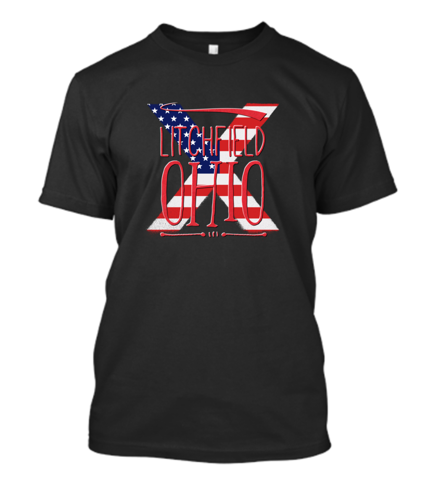 Litchfield Ohio American Flag T-Shirt