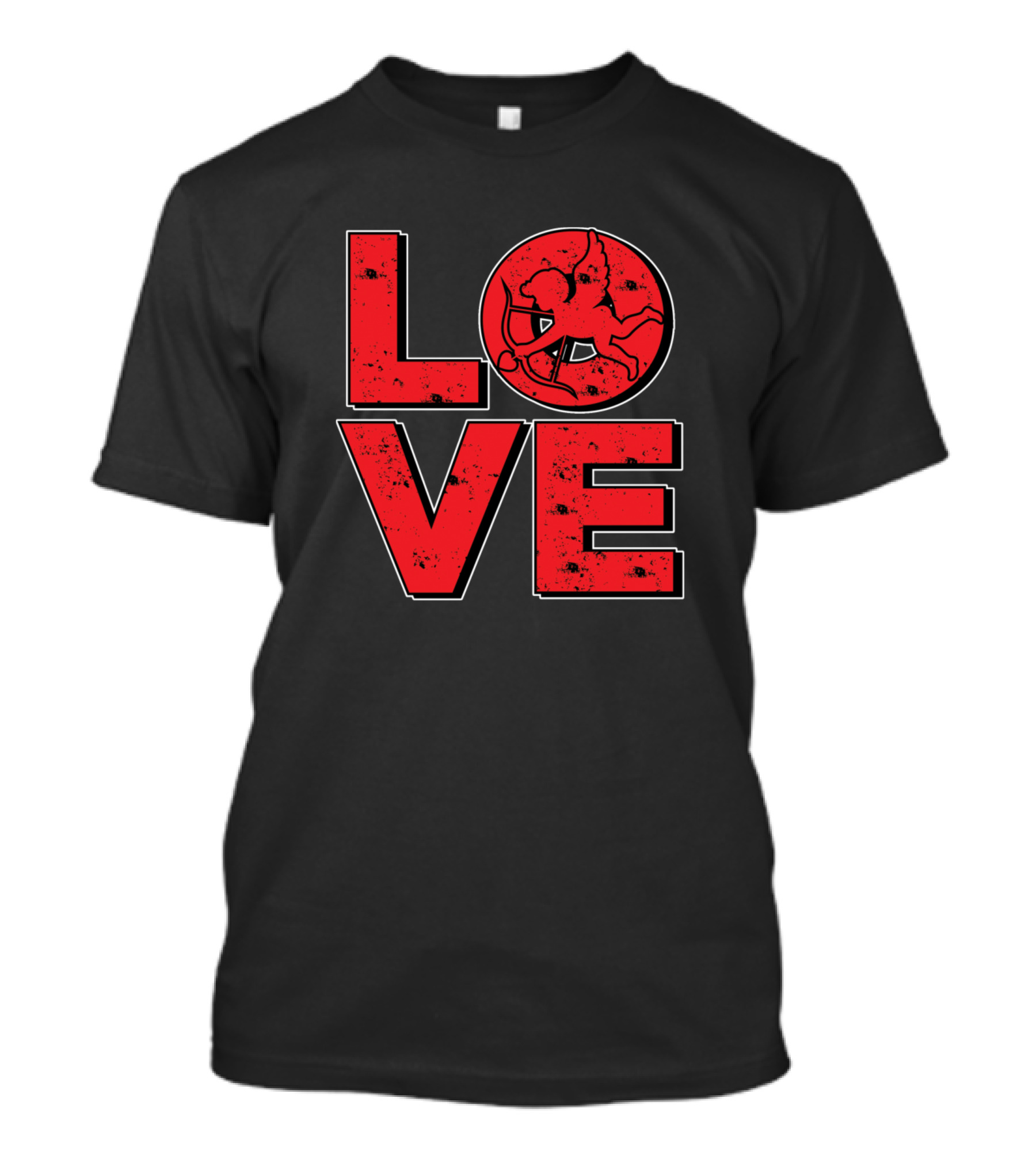 LOVE You So Much Cupid Red Typography T-Shirt