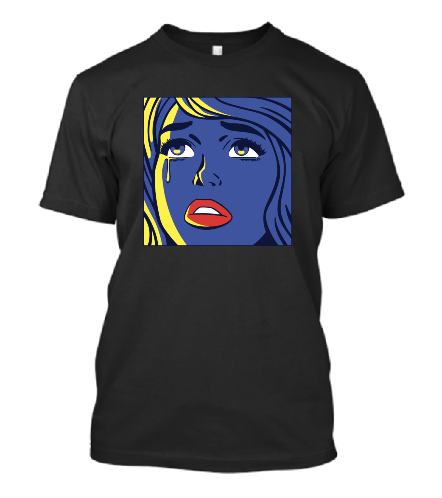 Pop Art Blue Face Expression T-Shirt