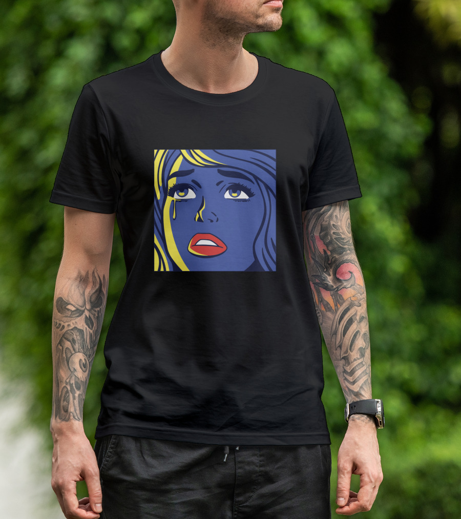 Pop Art Blue Face Expression T-Shirt