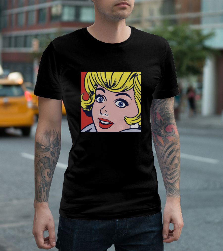 Popped Girl Blond Cartoon Retro Comic T-Shirt