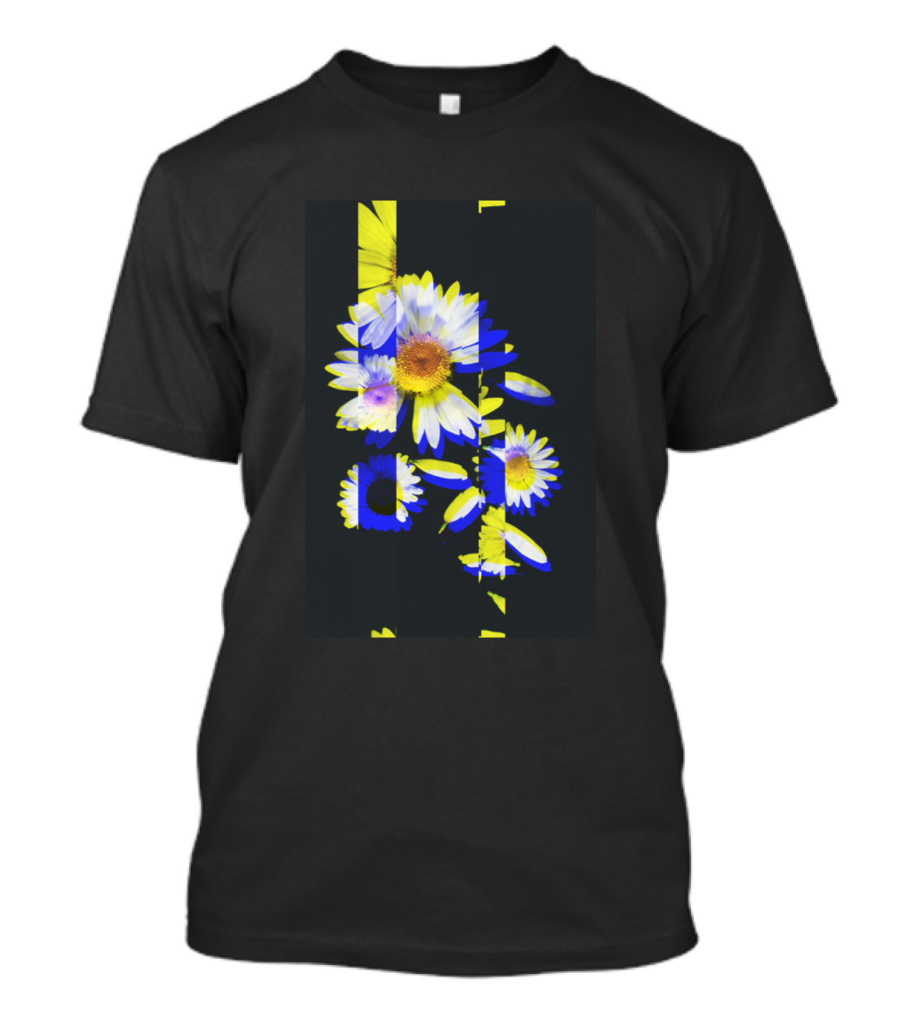 Retro Flower Daisy Neon Glitch Aesthetic T-Shirt