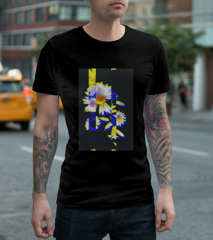 Retro Flower Daisy Neon Glitch Aesthetic T-Shirt
