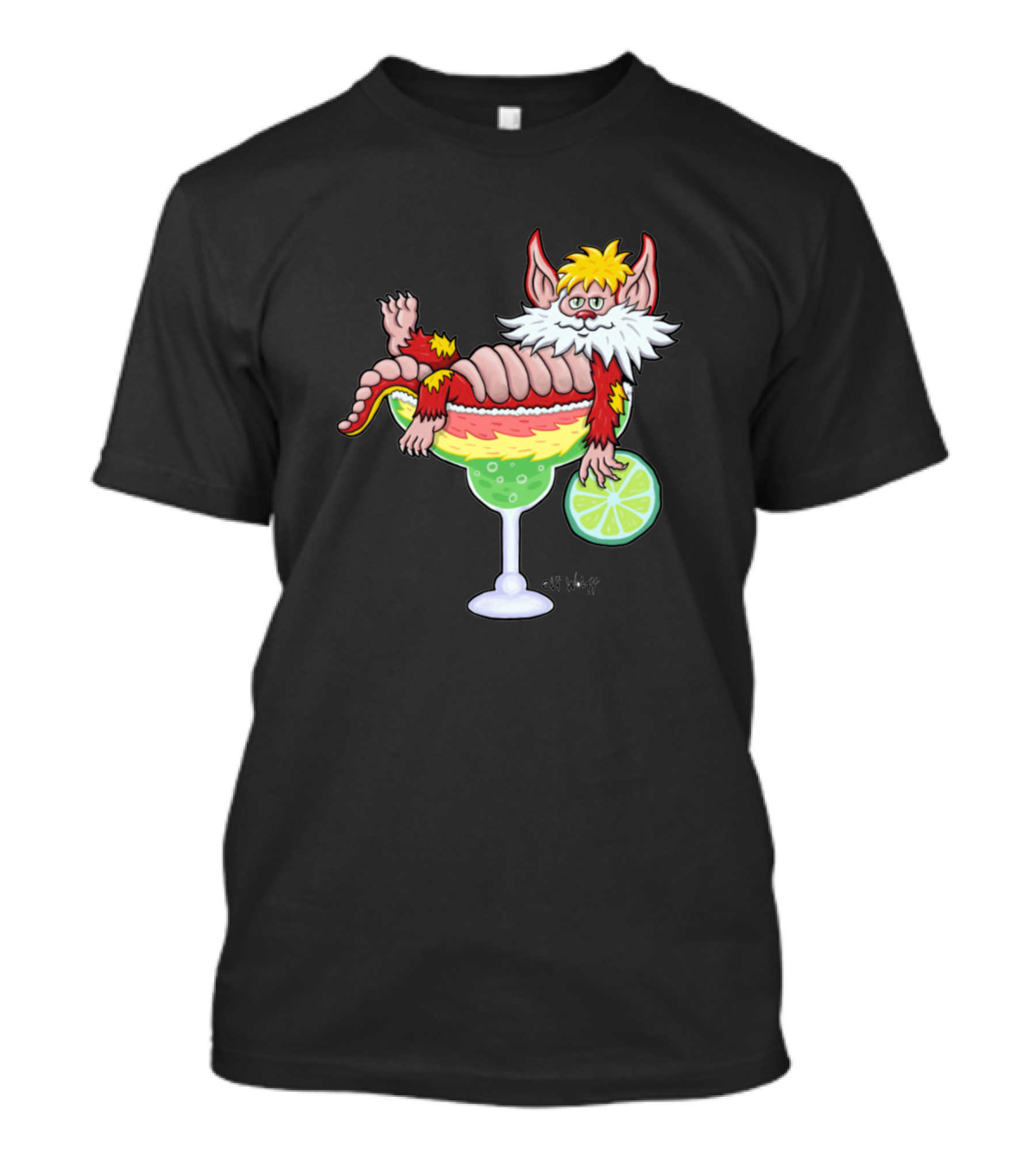 Snarf A Rita Cartoon Character In Margarita Glass With Lime T-Shirt