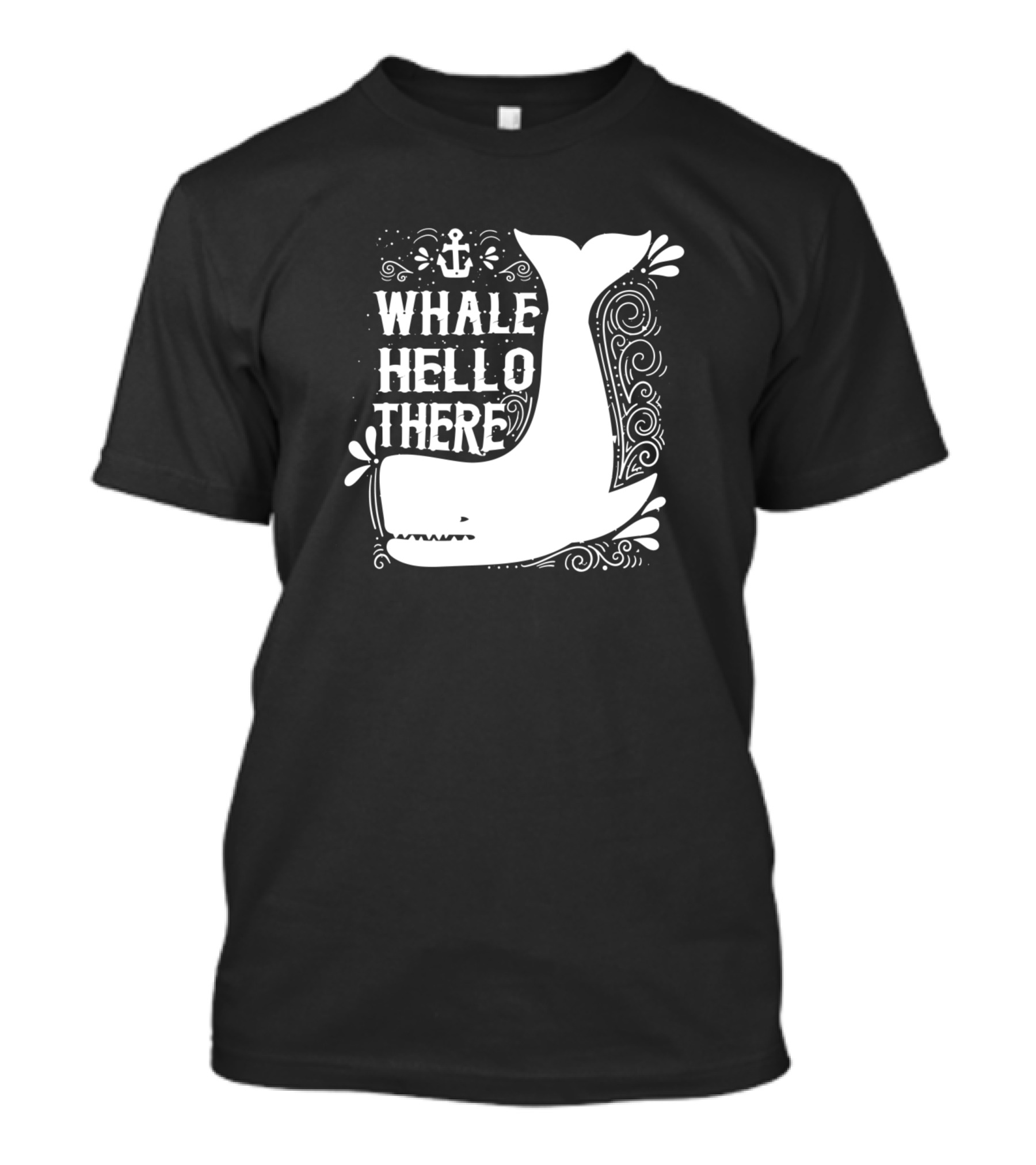 Whale Hello There Nautical Anchor Design With Swirling T-Shirt