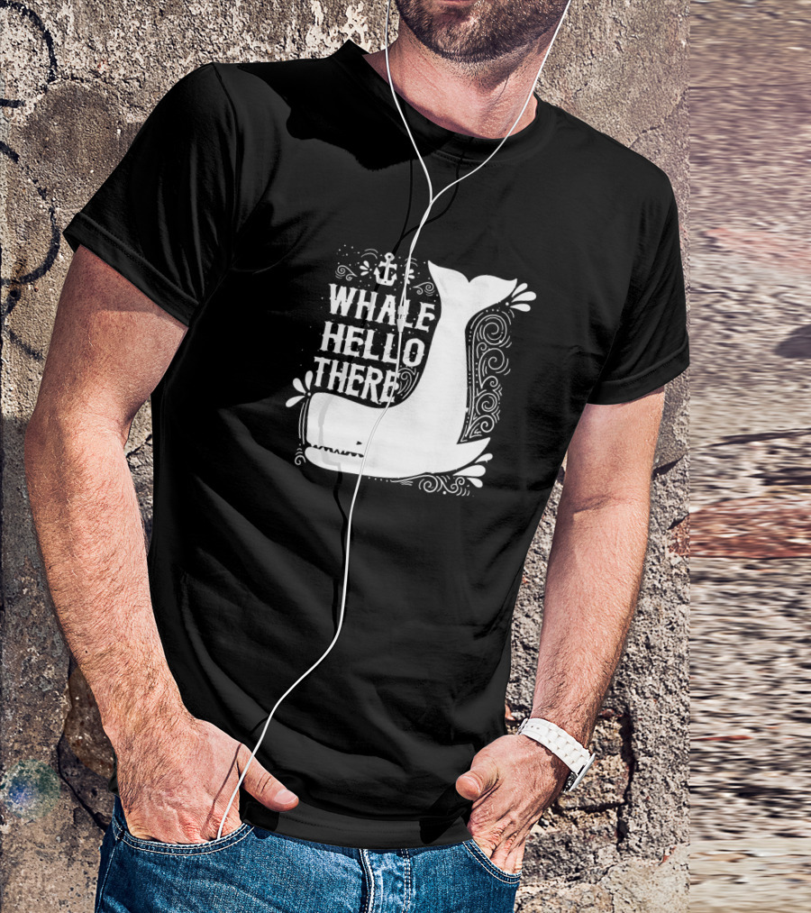 Whale Hello There Nautical Anchor Design With Swirling T-Shirt