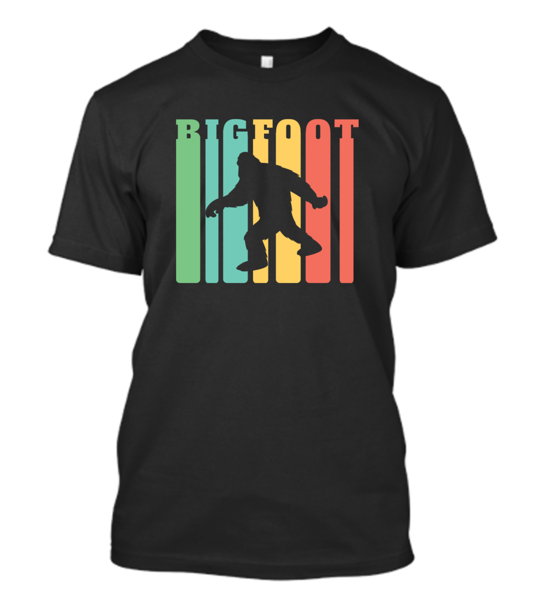 Bigfoot Vintage Retro 1970s Silhouette Stripes T-Shirt