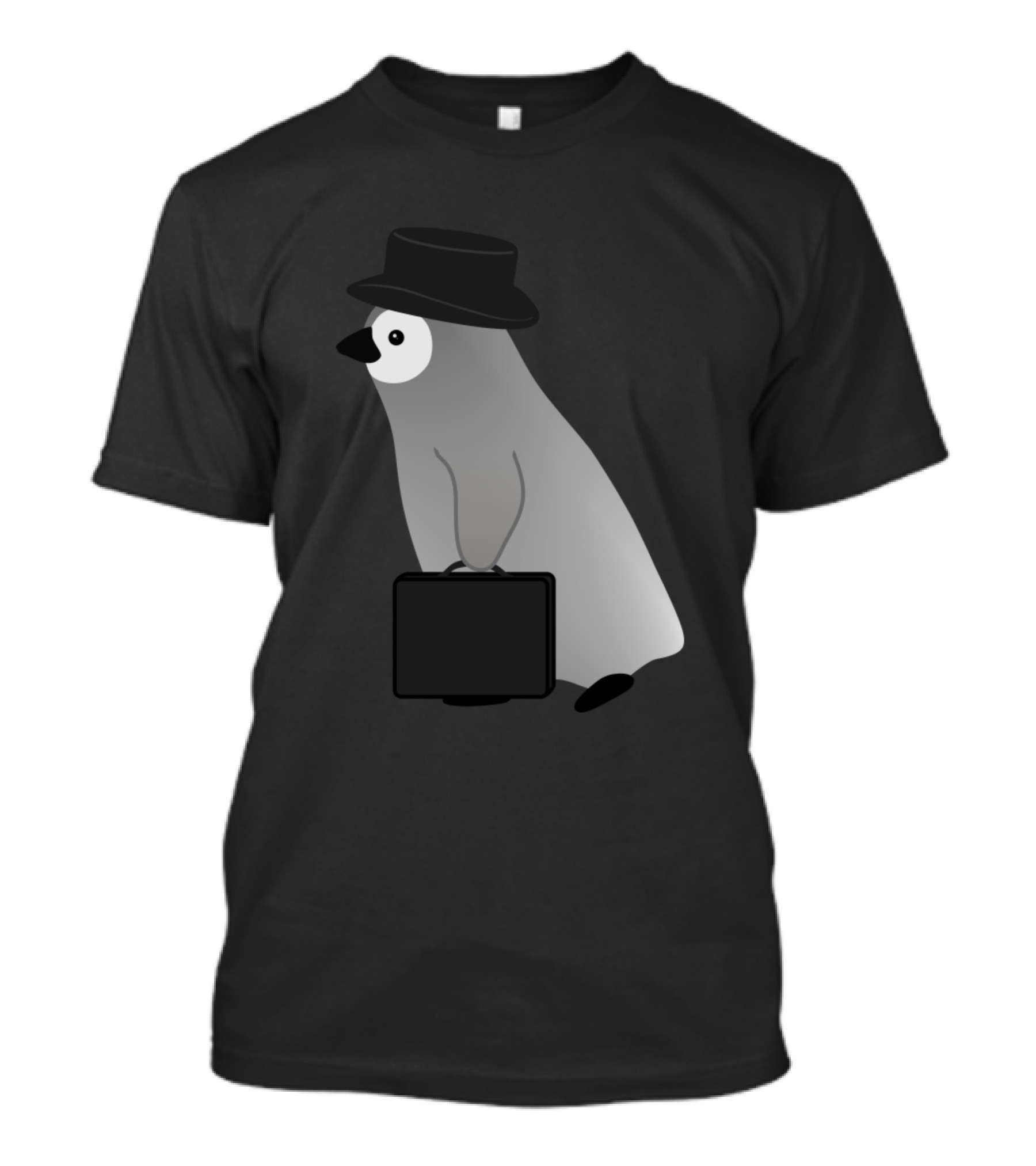 Cute Penguin With Hat And Briefcase T-Shirt