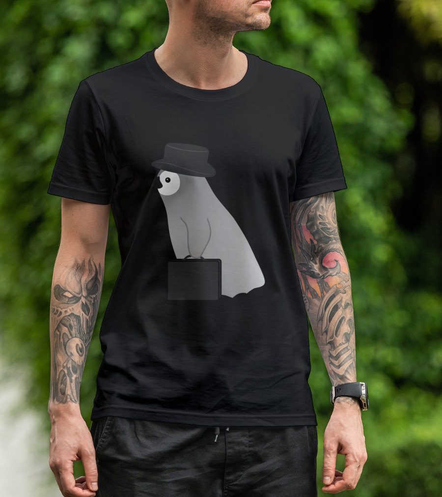 Cute Penguin With Hat And Briefcase T-Shirt