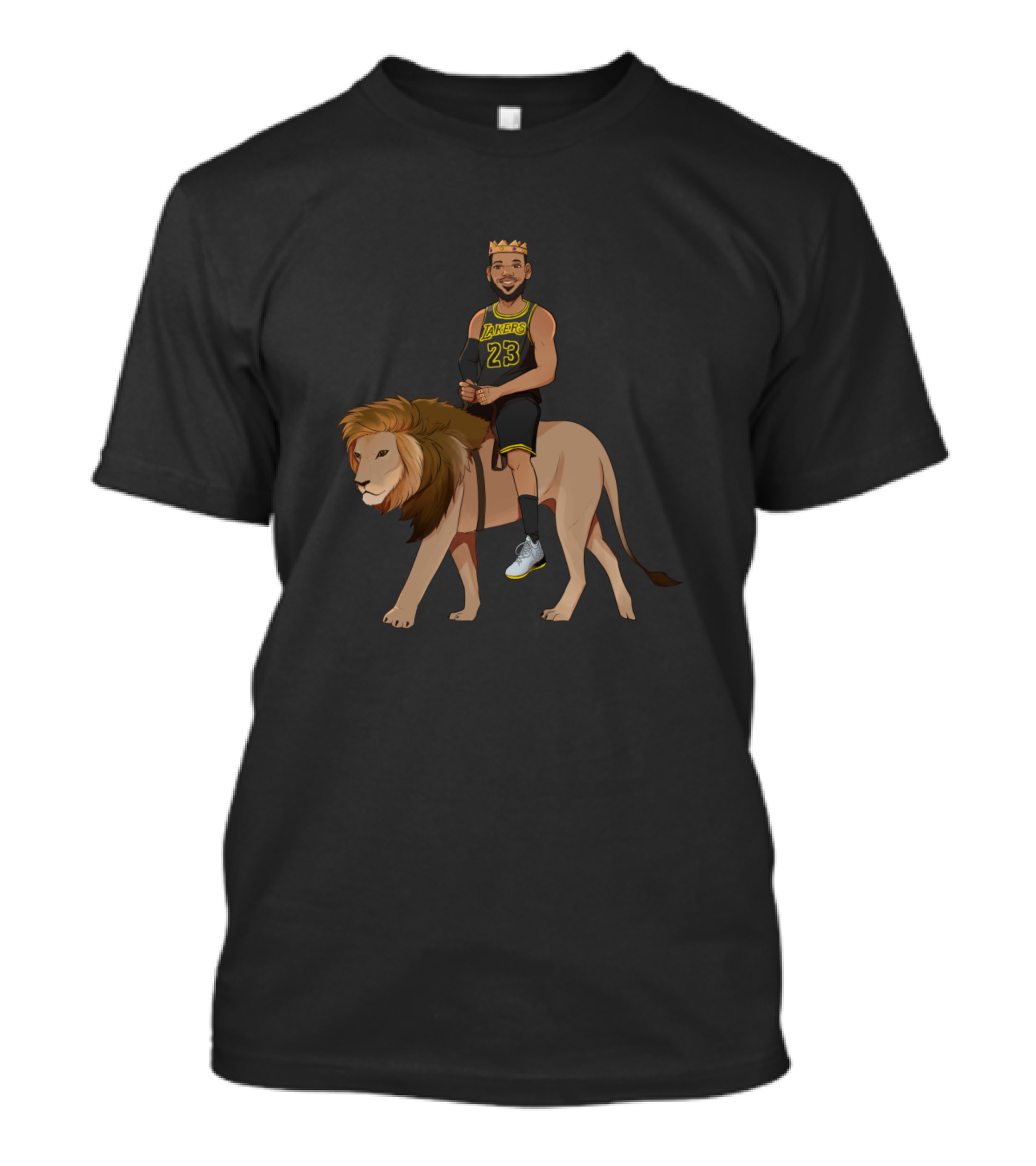 LeBron James Lakers 23 Crown Riding Lion T-Shirt