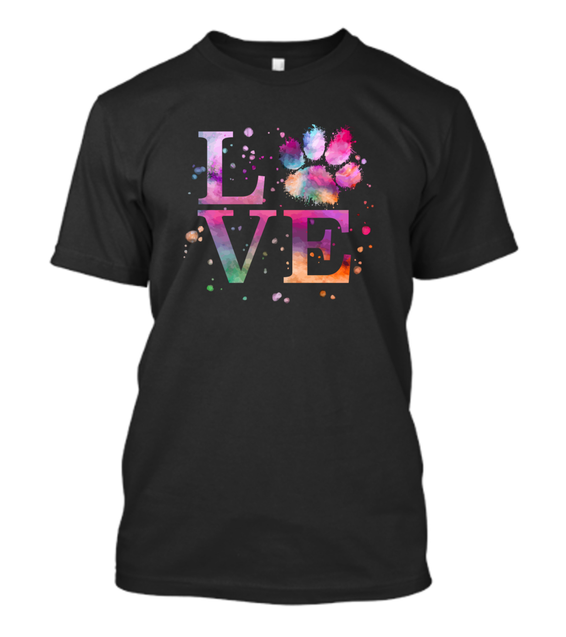 Love Dog Paw Print Colorful National Animal Shelter T-Shirt