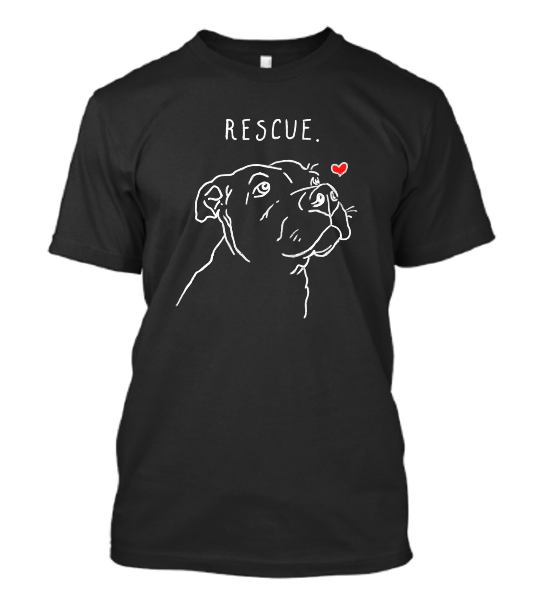 Rescue Dog Pitbull Drawing Rescue Mom Adopt Don't T-Shirt