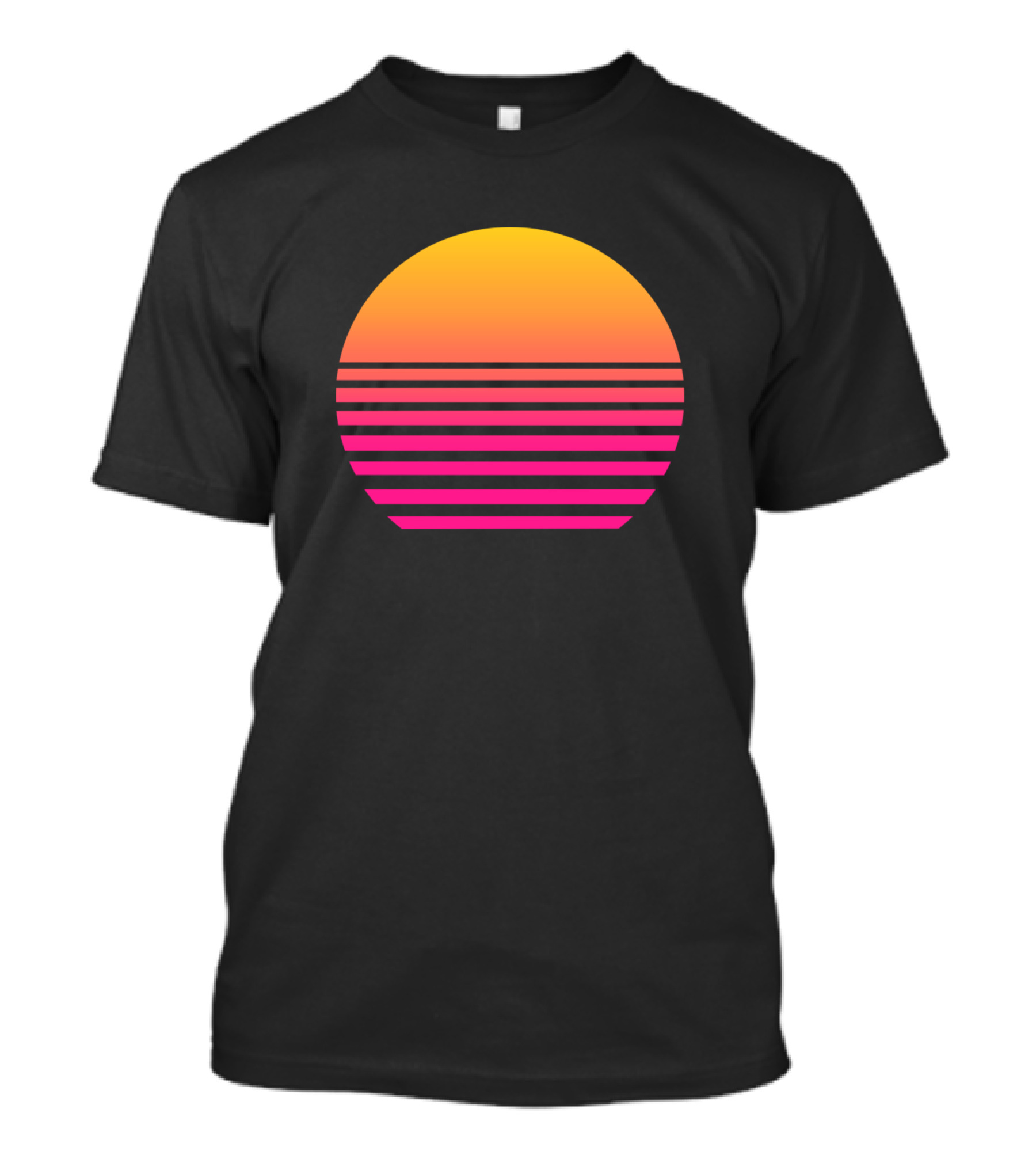 Retro Sunset Gradient Stripes T-Shirt