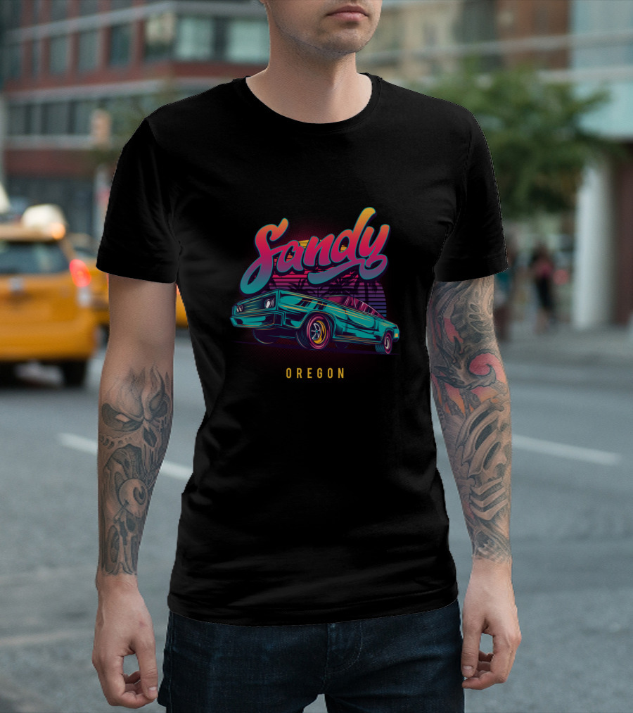Sandy Oregon Retro Vintage Muscle Cars T-Shirt